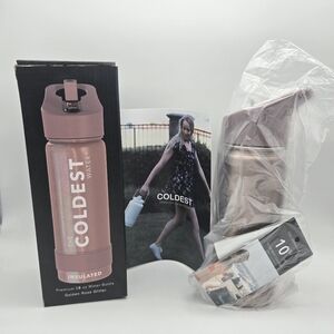 NWT Coldest Golden Rose Glitter 18oz Water Bottle